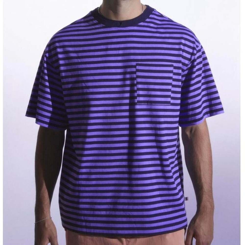 Urban Outfitters Feeder Stripe Pocket Tee Purple Blue
